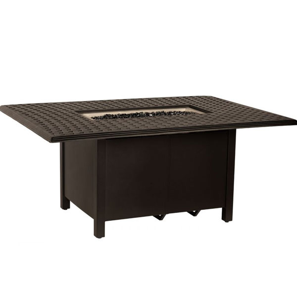Thatch Complete Rectangle Chat Height Fire Table by Woodard - Image 14